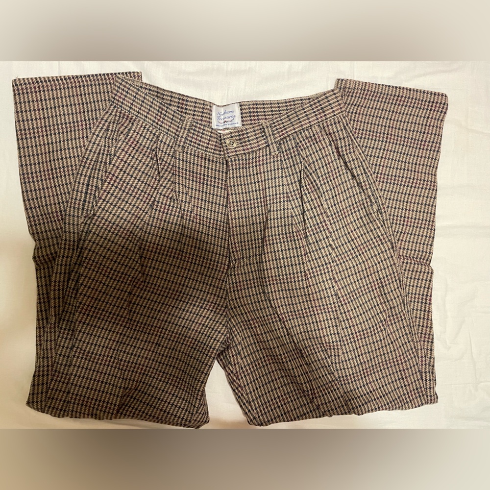 Vintage Northern Treasures Plaid Trousers | High-Waisted Cotton Pants | 28waist